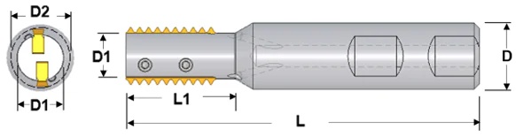 Picture of Advent Tool GTL-75-100-F2-175 3/4" Indexable Threadmill 1"Sh X 4.5"Oal Threading